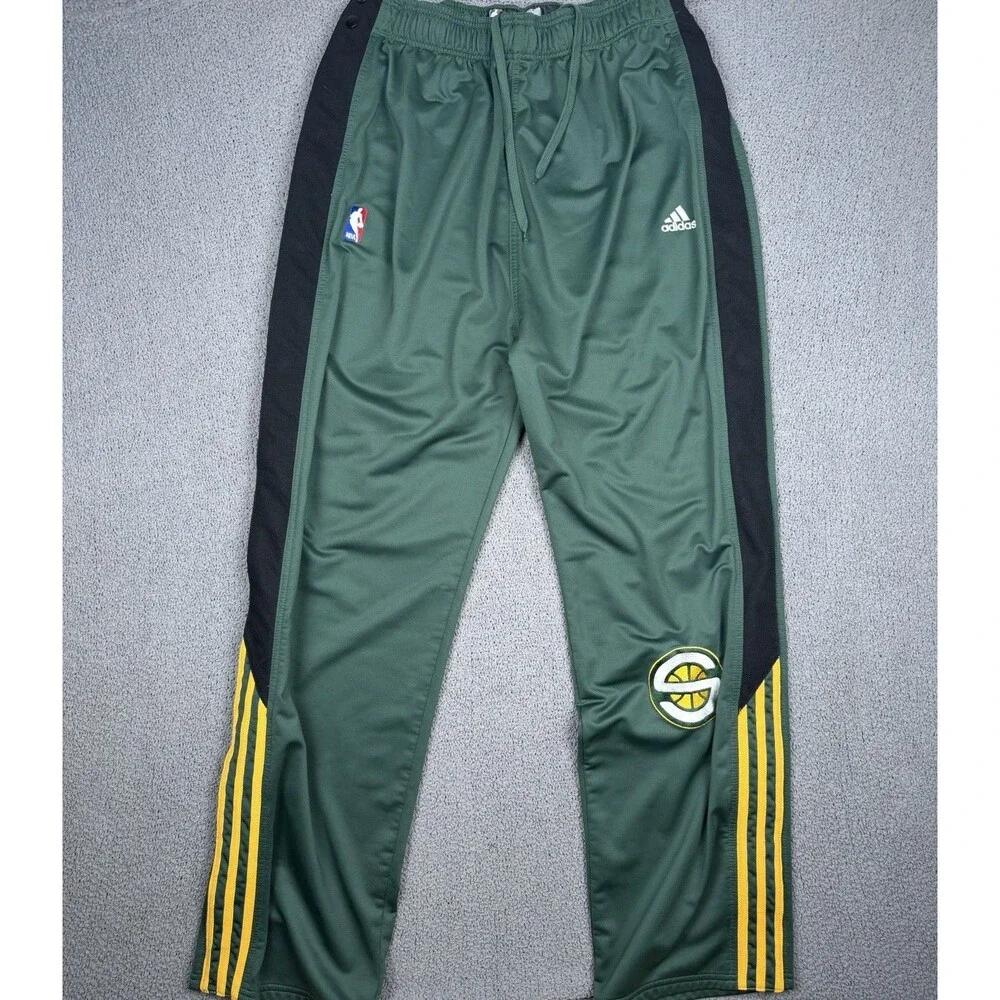 Vintage Seattle Supersonics Pants Mens XLT Adidas Tear Away Warm Up Snap NBA